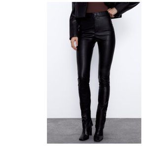 Zara Faux Leather Legging Pants Black